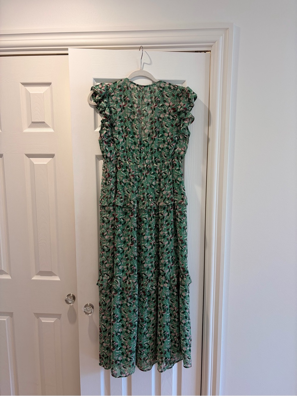 ba&sh Green Floral Ruffle-Tier Maxi Dress - Picture 2 of 2